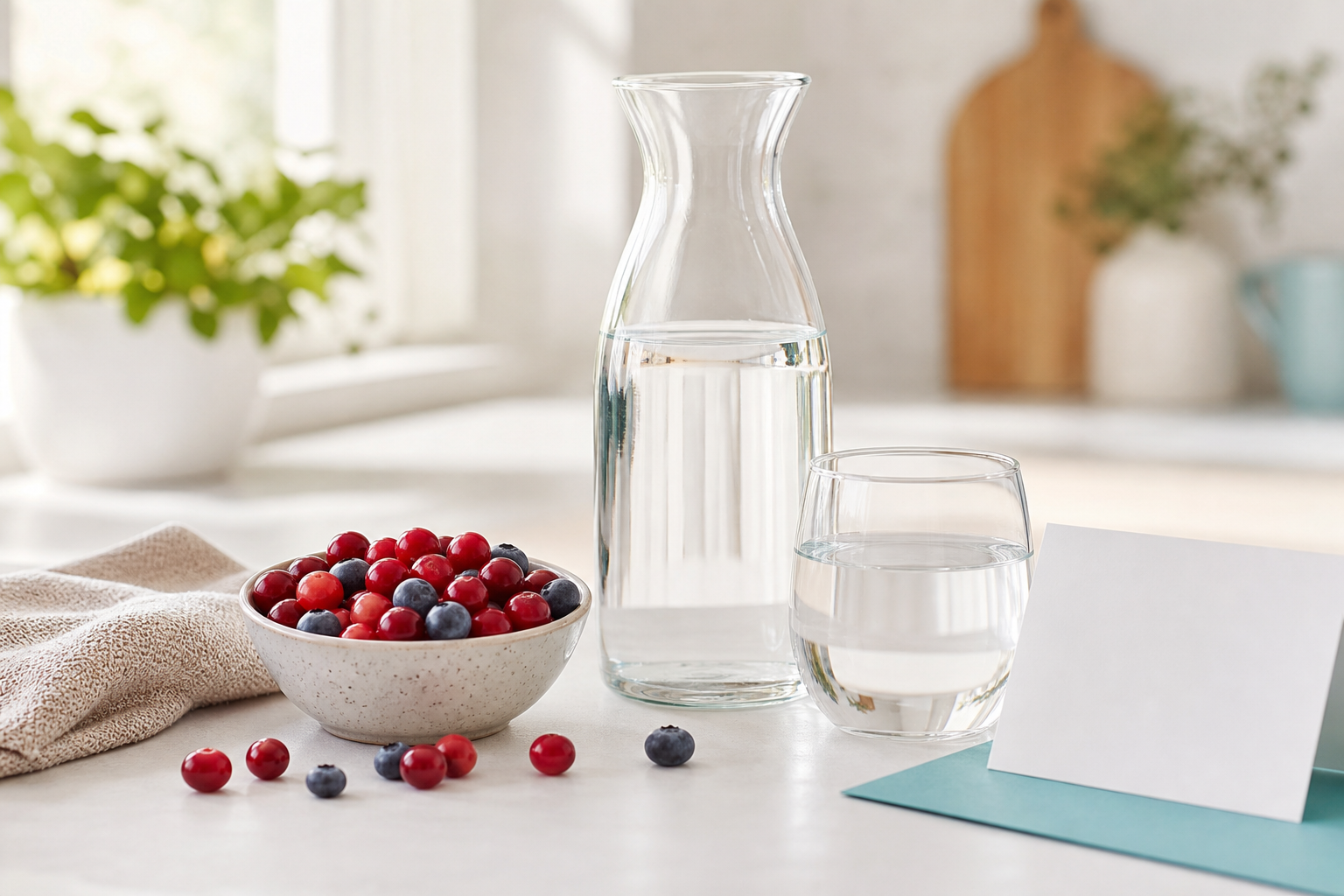 Water, cranberries and a simple urinary-health information card